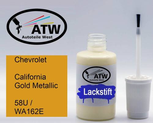 Chevrolet, California Gold Metallic, 58U / WA162E: 20ml Lackstift, von ATW Autoteile West.